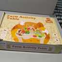 Activity Table for 1 Year Old, Baby Wooden Sensory Table with Bead Maze Shape Sorter Train Track for Toddler, Farm Montessori Toy Activity Center Educational Learning Toys for Kids 12+ Months