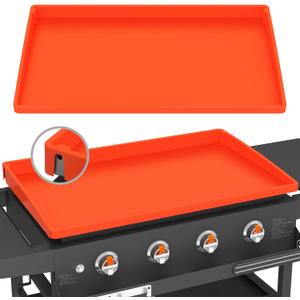Silicone Griddle Mat Cover for Blackstone - 36 Inch True All-Encompassing Coverage Heavy Duty Food Grade Grill Buddy Mat, All Season Cooking Surface Protective Cover (Orange)