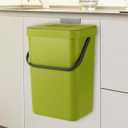 WOPPLXY Hanging Trash Can with Lid, 3.2 Gallon Kitchen Hanging Garbage Can with Lid, Wall-Mounted Garbage Can for Cabinet, Under Sink, Bathroom, Bedroom, Office(1 Pack,12 L,Green)