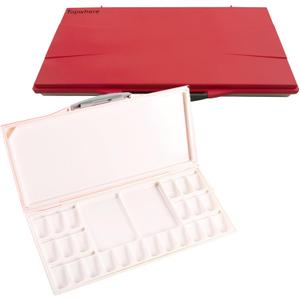 Watercolor Painting Palettes 24-Wells with 2+1 Additional Spacious Mixing Areas, Folding Peel-Off Palette for Watercolor, Gouache, Acrylic Paint (Red, One Size) Watercolor Painting Palettes 24-Wells with 2+1 Additional Spacious Mixing Areas, Folding Peel-Off Palette for Watercolor, Gouache, Acrylic Paint (Red, One Size)