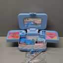 57 in 1 Kids Makeup Kit With 3-Color LED Mirror, Real Washable, Perfect Girl Birthday Gift, Age 3+ (Blue)