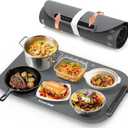 Food Warming Mat, Fast Heating Silicone Electric Warming Tray, 3 Temperature Settings, Auto Shut-Off Raised Feet Protects Table, Roll Up Food Warmer for Gatherings,Parties, Everyday Use