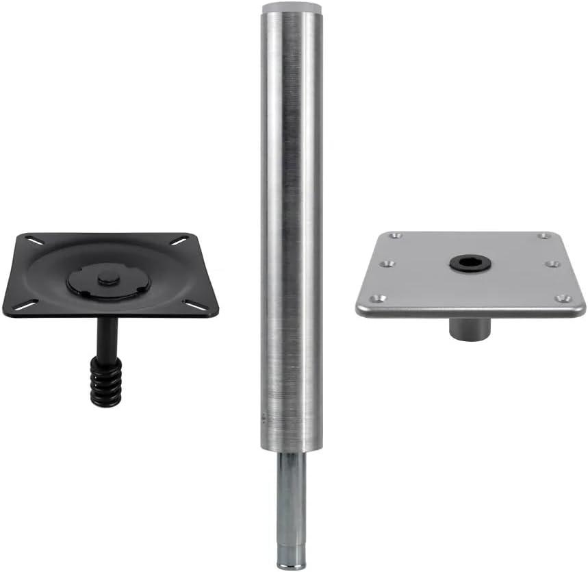 Boat Seat Pedestal Mount Kit with 3/4" Seat Pin Post and 7" x 7" Pedestal Plate, For Marine Pontoon, Fishing Boats, Bass 97749-7