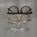 IBOANN Chic & Comfy Blue Light Glasses for Women - 3-Pack Round Frames, Screen-Ready Style with UV Protection Coating