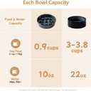 Havniva 0.9 Cup Elevated Slow Feeder Dog Bowls, 6.1 Dog Slow Feeding Bowls + 6.1 Ceramic Dog Water Bowls Set with Acacia Wood Stand, Dog Food Bowls Puzzle Feeder for Small Dogs Non-Slip Anti-Choking