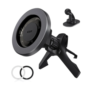 ESR for MagSafe Car Mount, Magnetic Phone Holder for Car Air Vent, Car Phone Holder Mount for iPhone 17e/17/16/16e/15/14/13/12/Samsung, All Smartphones(2 Metal Rings Included),Charging Not Supported