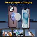 for iPhone 15 Case [Compatible with MagSafe] [Military-Grade Drop Protection] [Anti-Fingerprint] [Anti-Scratch] Slim Silky-Soft Touch Translucent Matte Case 6.1 inch, Burgundy