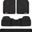 Motor Trend 3 Row Odorless Rubber Floor Mats & Liners for Car SUV Van, Durable Heavy Duty Polymerized Latex Full Interior Protection, Extra-High Ridgeline Design, Black, Model Number: MT-773-801-BK