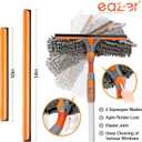 Eazer 89'' Squeegee Window Cleaner 2 in 1 Rotatable Window Cleaning Tool Kit with Extension Pole, Window Washing Equipment with Bendable Head for Indoor/Outdoor Window and Car Glass