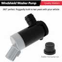 Windshield Washer Pump w/Grommet Replacement for Ford E150 E250 E350 E450 F150 F250 F350 F450 F550 F650 F750 Replaces OEM WG-318 8C3Z17664A