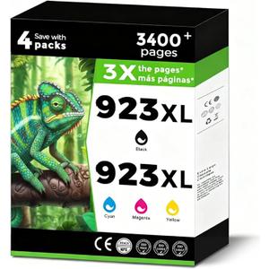 923XL (923e) Ink Cartridges Fit for HP OfficeJet Pro 8130e 8135e 8125e Printers Replacement for 923 e XL for HP923 8122e 8124 8124e 8125e 8130 8132e 8134e 8138e 8139e Black Cyan Magenta Yellow 4 Pack