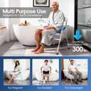 Adjustable Height Foldable Shower Chair with Back for Elderly & Disabled Sturdy Non-Slip Shower Seat for Indoor & Travel Use