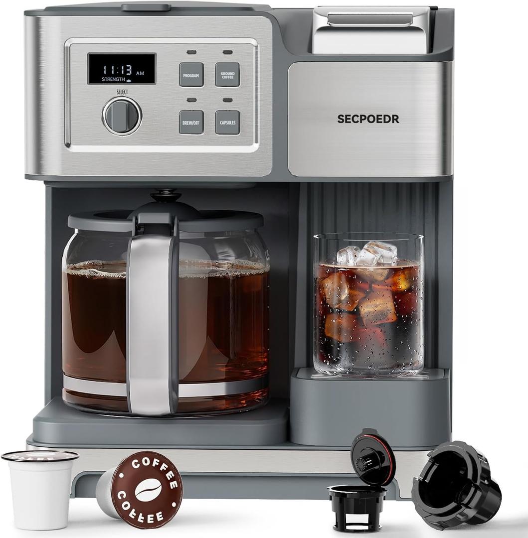 2-Way 12-Cup Programmable Brewer Coffee Maker (Silver)