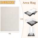 SHACOS 9x12 Large Area Rugs for Living Room Beige Solid Color Soft Fluffy Rug for Bedroom Non Slip Washable Indoor Mat Floor Carpet for Kids Room Nursery Office, High-Low Pile Boho Modern Rug