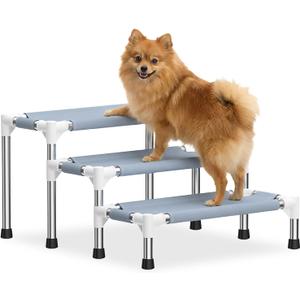 13 Inch Dog Stairs - 3 Tiers Non-Slip Dog Steps for Small Dogs, Cats & Senior Pets, Joint-Friendly Pet Steps for Bed Sofa Car, Stable Anti-Skid Bottom Pet Ladder
