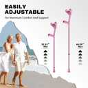 LILICANES Forearm Crutches for Adults, Adjustable Walking Crutches 28.3 to 37.4 Inches, Lightweight Aluminum Crutch Pair with Ergonomic Grip, Comfortable Support and Non-Slip Rubber Tips Pink 1Pc