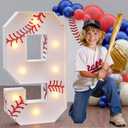 Marquee Numbers Baseball Birthday Decorations: 3ft Large Party Decor Boy 9th 19th Big Light Up Cardboard Number 9