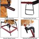 Spring Rocking Horse - Plush Bouncy Ride-On Toy with Fun Sounds, Wood Handles, and Adjustable Stirrups for Kids Ages 3 to 6 by Happy Trails (Brown), 29 inches x 11 inches x 25 inches