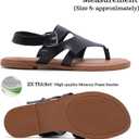 Luoika Women's Wide Width Flat Sandals, Flip Flop Casual Strapy Sandals Slip on Summer Beach Shoes for Women.