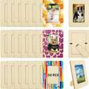 20 PCS Wooden Picture Frames for Craft Unfinished Wood Photo Frames with Stand DIY Wood Picture Frames Kit for 3 x 5 In Photos Postcard Picture Frame for DIY Painting Arts Projects