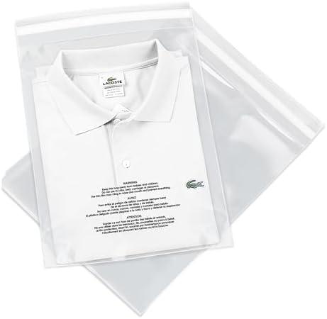 Spartan Industrial - 9" X 12" (1000 Count) Self Seal Clear Poly Bags with Suffocation Warning for Packaging, T Shirts - Permanent Adhesive