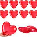 CMSSHUAI 10 Pack Valentines Hearts Containers Plastic Hearts Shaped for Candy Fillable Bulk Valentines Day Party Favors Container for Treat Gift Exchange Classroom Party Supplies