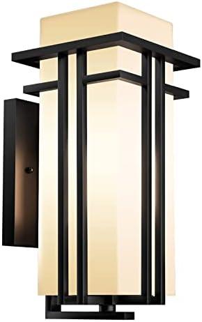 Yoenecea Outdoor Lighting Fixtures Wall Mount, Outdoor Wall Lights Modern with Frosted Glass, Aluminum Exterior Light for House Outdoor Wall Lantern for Garage Porch Carriage Patio (14.6''H, 1 pc)