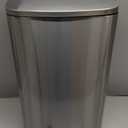 Amazon Basics Smudge Resistant Rectangular Trash Can With Soft-Close Foot Pedal, Brushed Stainless Steel, 50L/13.2 Gal, 16.7x14.7x25.9 in, Satin Nickel Finish