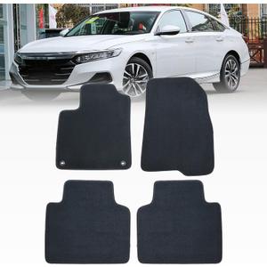 GXARTS 4 PCS Front & Rear Floor Mats Carpet Velour Black Replacement Compatible with Honda Accord Sedan 2018 2019 2020 2021 2022 Anti- Slip