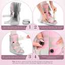 Jewlri Walking Boot for Broken Foot, Air Cam Walker Boot for Foot Injury Adjustable Fracture Support for Sprained Ankle, Grey Shell with Light Pink Lining for Women Medium