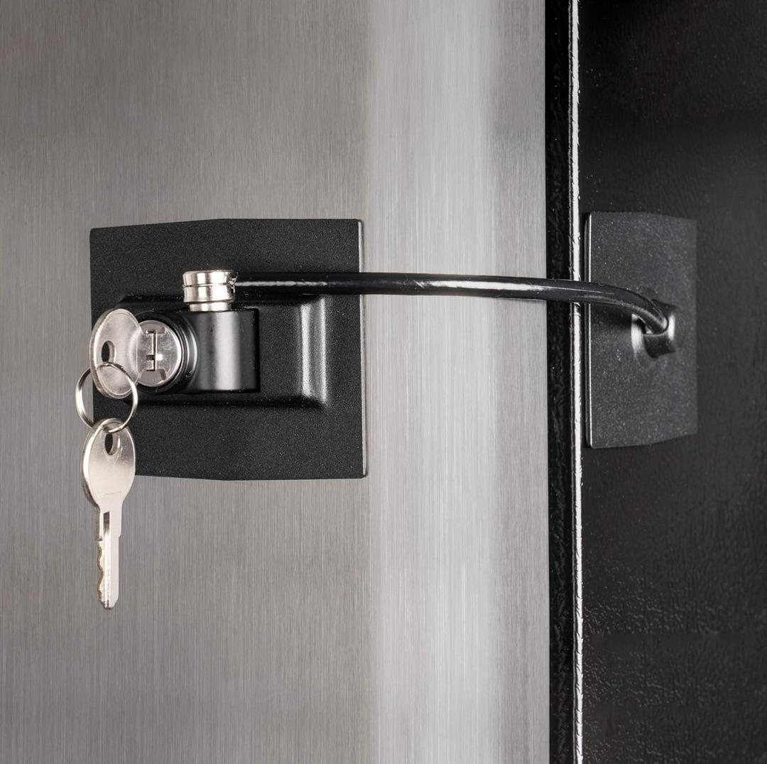 Premium Refrigerator Lock with Built-in Keyed Lock (Black)