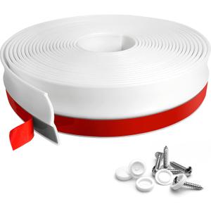 Garage Door Seal Top and Sides, 36Feet Universal White Garage Door Weather Stripping Replacement, Adhesive Backed Rubber Garage Door Trim Seal Strip (36FT)