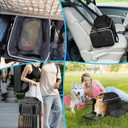 Petskd Top and Side Expandable Pet Carrier 17x11x9.5 Inches Alaska Airline Approved, Soft-Sided Carrier for Small Cats and Dogs with Locking Safety Zippers and Anti-Scratch Mesh (Black)