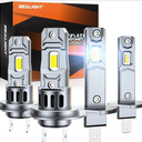 SEALIGHT H1 H7 Fog Bulbs Combo, 100,000LM Fog Lights with 14000RPM Cooling Fan, Plug-N-Play, Pack of 4
