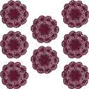 Phantomon 8 Inch Doilies Crochet Round Lace Doily Handmade Placemats 100% Cotton Crocheted Coasters, Flower Design, Pack of 8 (Burgundy)