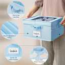 GRANNY SAYS Shoe Organizer for Closet, Fits up to 8 Pairs, 2 Pack Shoe Cubby Storage Containers with Side Mesh Pocket and Flip-Top Lids, Blue (Max Foot Length: 6")
