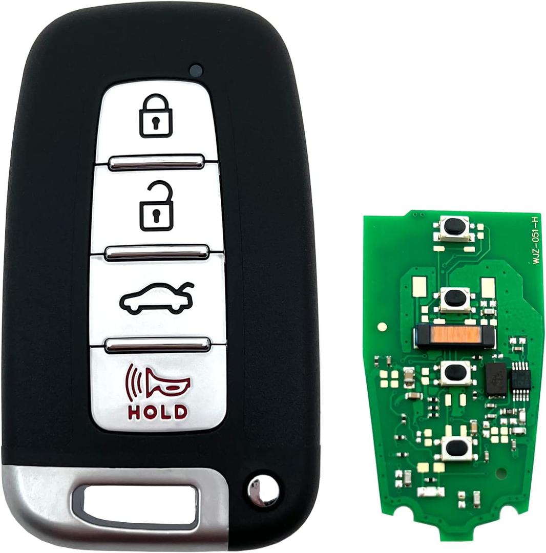 4 Buttons Keyless Remote Car Key Fob Fit for Hyundai 2012-2013 Elantra, 2011-2014 Sonata, Azera, 2009-2014 Genesis Kia 2011-2013 Optima, 2011-2013 Soul (SY5HMFNA04) 2015 Sonata Hybird (Black)