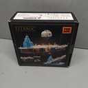 Tokmoc Titanic Building Set, 2288 Pcs Titanic Big Ship Model Block Set with Glacier and Glowing Light Strip, Giant Ship Building Model Set for Adults and Kids (Black)