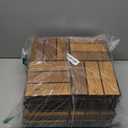 Pack of 10 Patio Flooring Tiles Outdoor Deck Tiles 12"x12"  Interlocking Patio Deck Tiles, Waterproof Patio Tiles Outdoor, Pavers for Outside Patio, Snap-Together Balcony Floor Tiles for Pool (Mosaic Pattern, Natural Brown)