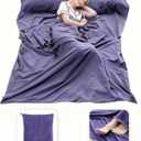 Sleeping Bag Liner Lightweight Compact Sleeping Bag Sack Portable Clean Travel Sheet Camping Sleep Sheet for Backpacking Hotel Hiking (82.7 X 70.9, Grey Blue)