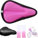 Kids Bicycle Seat Cushion Cover 9"x6",Gel Padded Bike Seat Cover for Boys Girls,Breathable Soft Bike Seat CoverChild Bicycle Saddle Pad with Water Resistant Cover,Arm Sleeves