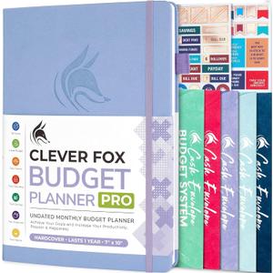Clever Fox Budget Planner Pro - Financial Organizer + Cash Envelope Budget System. Monthly Finance Journal, Expense Tracker & Personal Account Book. Undated - Start Anytime. (7''x10'')  Periwinkle (Smaller Than A4 (7x10''))