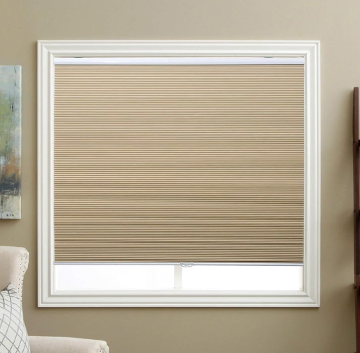 Cellular Shades Cordless Blackout Honeycomb Blinds Fabric Window Shades Ivory Beige(Blackout), 35" W x 38" H