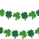 Hooqict St. Patrick's Day Banner Shamrock Clover Party Banner Garland Sign St Patricks Day Shamrock Decorations for Happy Saint Patricks Green Birthday Decorations Party Supplies