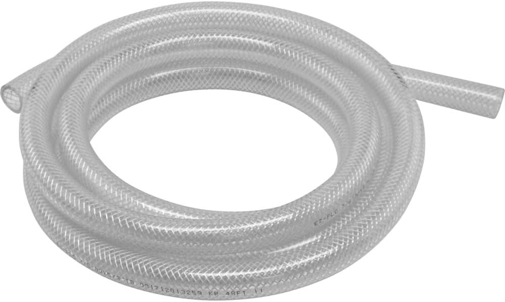 EZ-FLO 1/2 Inch ID (3/4 Inch OD) PVC Clear Reinforced Braided Vinyl Tubing, 10 Foot Length, 98629