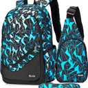 bunie School Backpack for Boys Large Bookbag Boys Backpacks Elementary Middle High School Bags Kids Cool Back Pack Children 7 8 9 10 11 12 13 14 15 16 Years Old (Blue)
