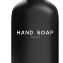 Black Glass Hand Soap Dispenser Bathroom Set by Brighter Barns - Bathroom Soap Dispenser Set with Tray and Stainless Steel Pump - Modern Decor for Kitchen, Hotel, Vacation Rental, Restaurants (Black)