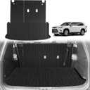 TripleAliners Trunk Mat with Backrest Mat Compatible with Toyota Grand Highlander 2024 2025 2026 All Weather TPE Liners 2 in 1 Accessories Custom Fit TPE Heavy-Duty Covers (Won't Fit Highlander)