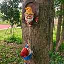 Climbing Gnomes Statues Yard Decorations Outdoor Garden Decor, Tree Faces Decor Outdoor, Cute Gnomes Garden Statues, Patio, Lawn Ornament, Gardening Gifts for Women for Housewarming
