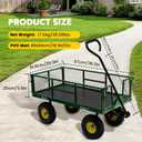 Steel Garden Cart, 2-in-1 Heavy Duty Utility Wagon 900 LBS Capacity Carts with Removable Mesh Sides to Convert into Flatbed, 240 U-Turn 10" Pneumatic Tires Garden Wagon for Lawn Camping Farm Yard